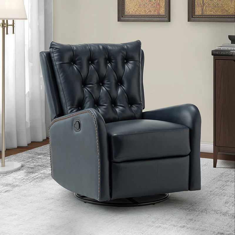 Francisco Genuine Leather Manual Swivel Recliner