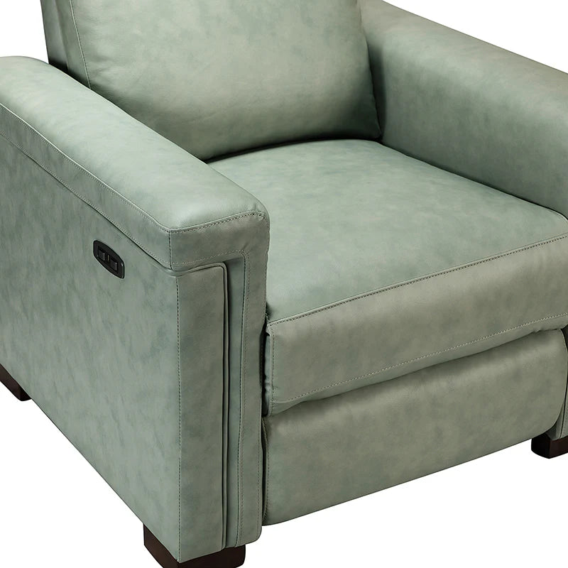 Lea 36.02" Wide Genuine Leather Power Recliner