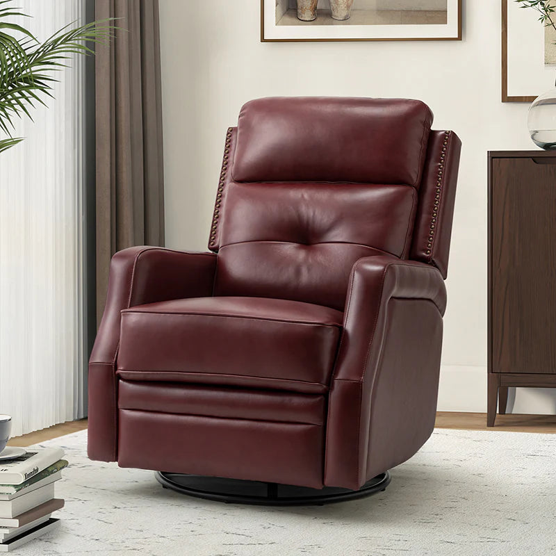 Benito 28.74" Wide Genuine Leather Swivel Rocker Recliner