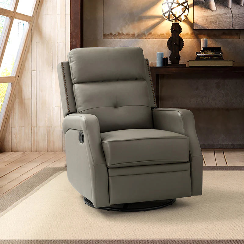 Benito 28.74" Wide Genuine Leather Swivel Rocker Recliner