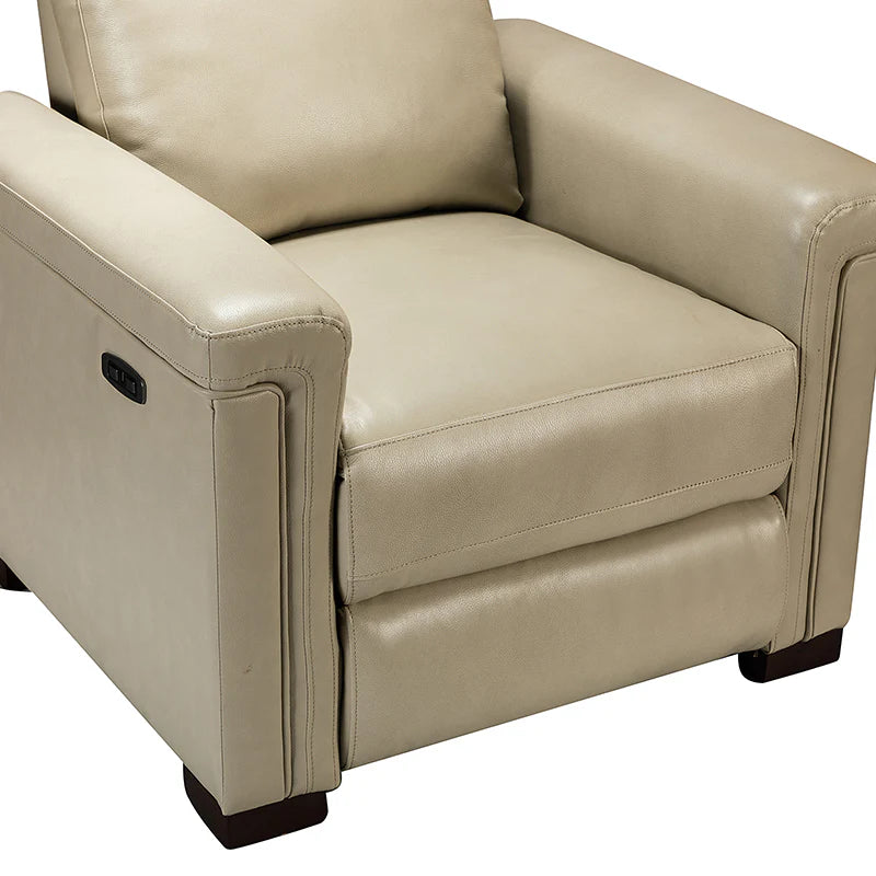 Lea 36.02" Wide Genuine Leather Power Recliner