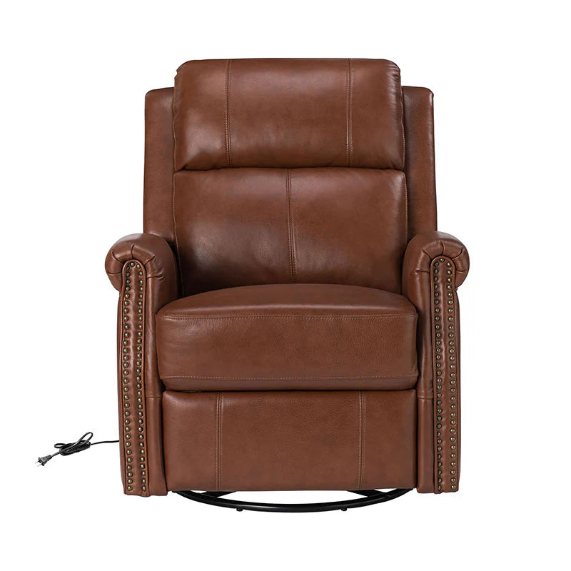 Kaietan Genuine Leather Power Rocking Recliner